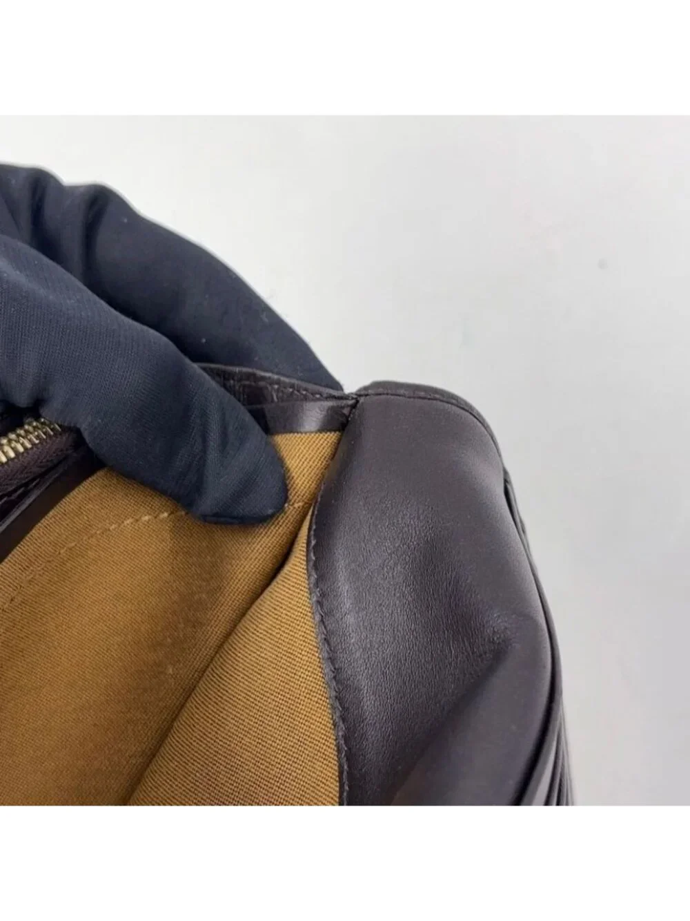 Fendi Zucca Pattern Leather Canvas Brown Black Bifold Wallet Gold